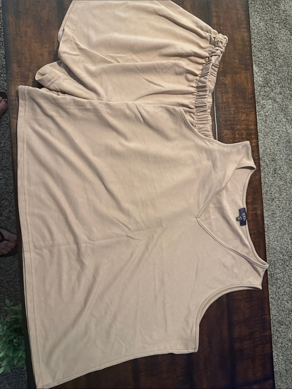 NYDJ 2pc Beige Lounge Tank and Shorts Set 1X
